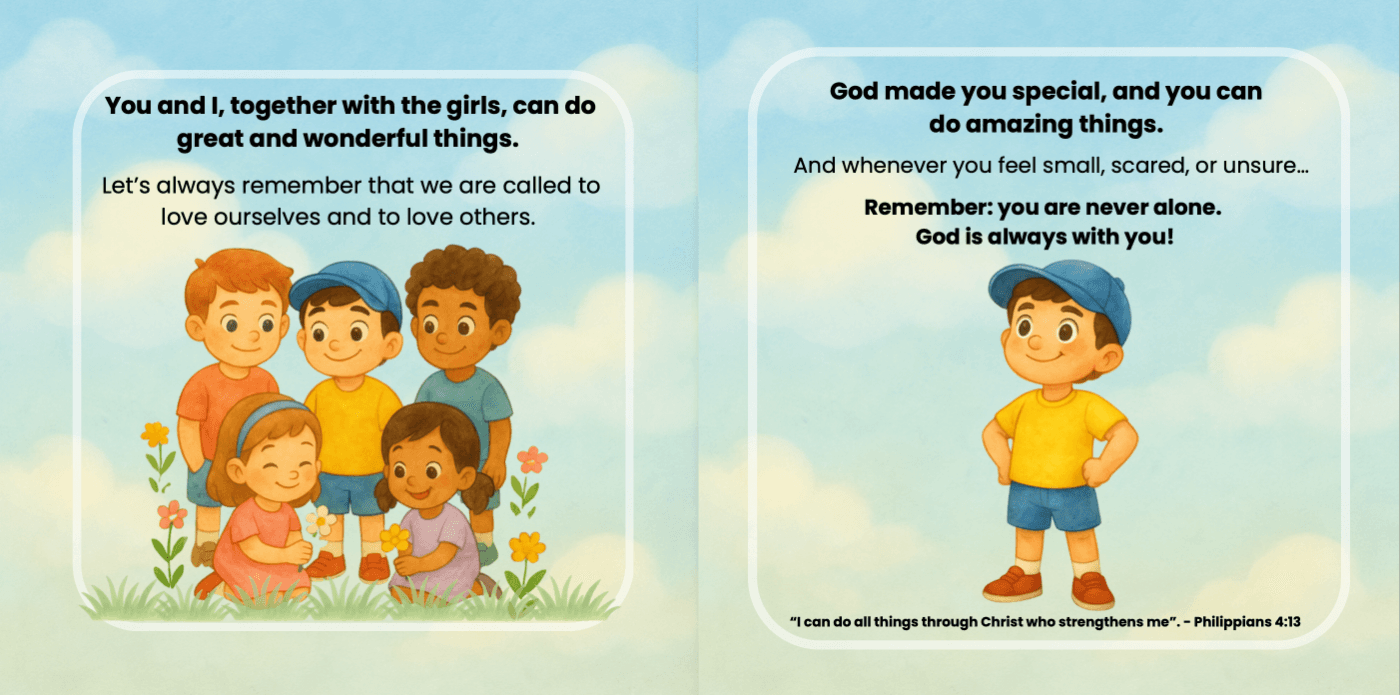 A page about doing great things together, quoting Philippians 4:13