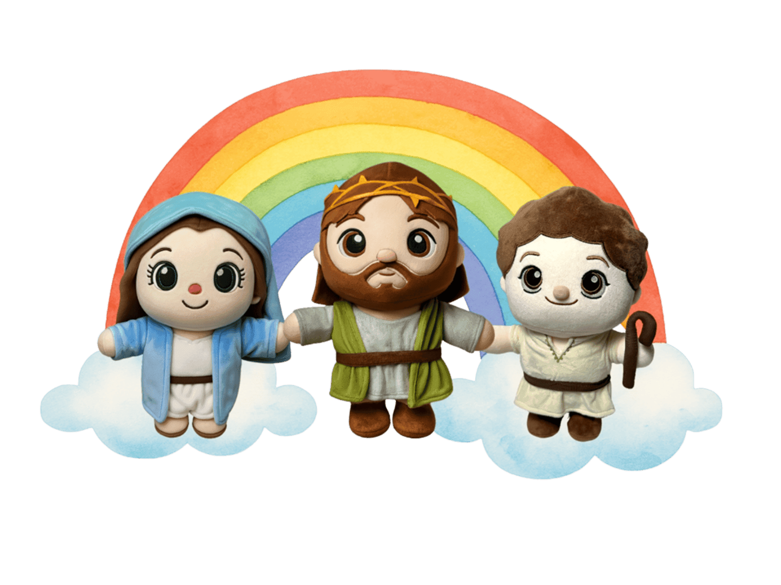 Skybow plush characters with rainbow