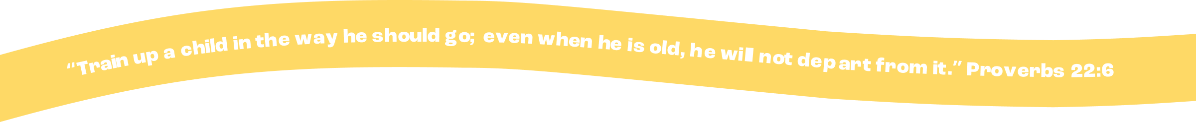 Train up a child in the way he should go; even when he is old, he will not depart from it. Proverbs 22:6